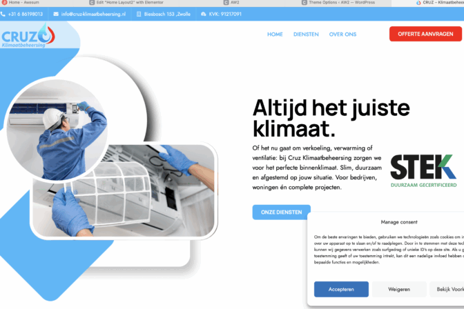 Screenshot van Cruz Klimaatbeheersing interface op 5 augustus 2025